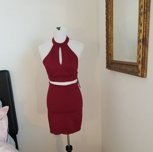 Deep Burgundy Two Piece Set